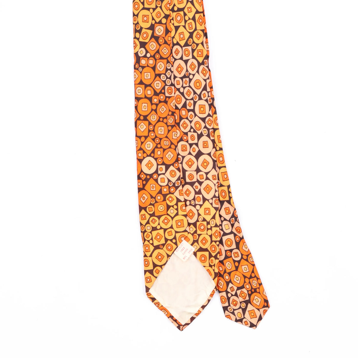 Back Back Detail of Vintage 1970's Geometric Patterned Tie