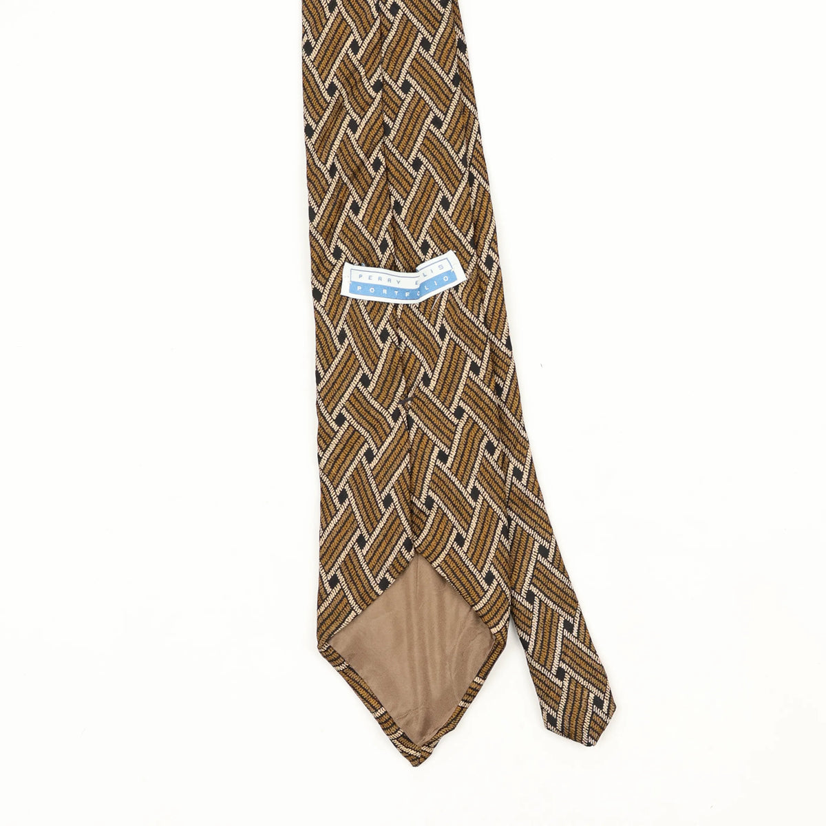 Back Back Detail of Vintage 1990's Perry Ellis Geometric Patterned Tie