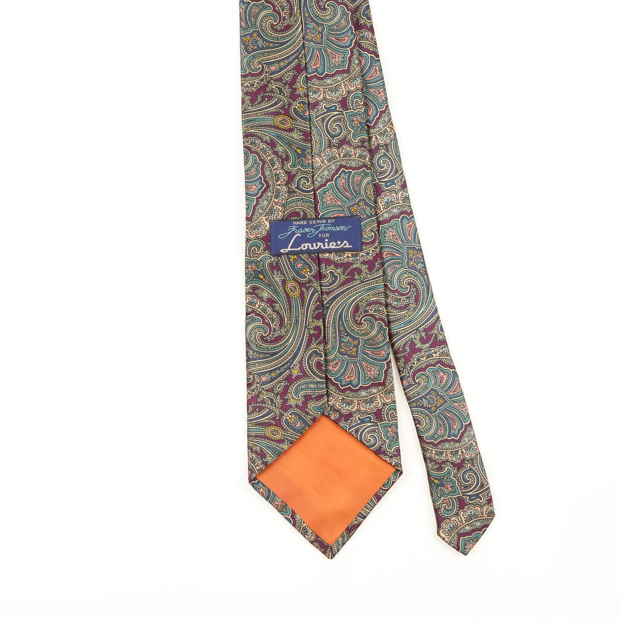 Back Detail of Vintage 1990's Paisley Patterned Tie