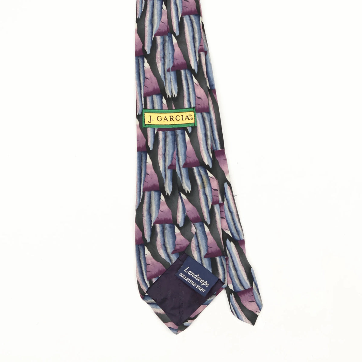 Back Back Detail of Vintage 1990's Jerry Garcia Landscape Abstract Patterned Tie