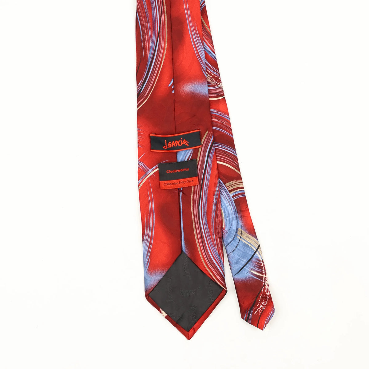 Back Back Detail of Vintage Jerry Garcia Clockworks Abstract Patterned Tie