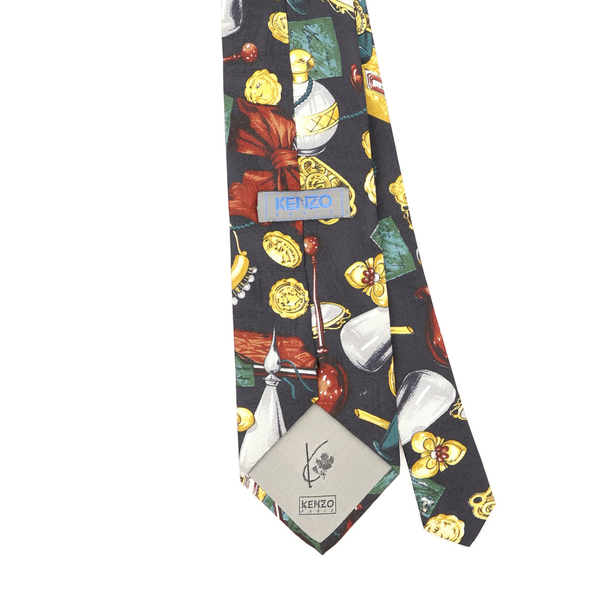 Back Back Detail of Vintage 1990's Kenzo Abstract Patterned Tie