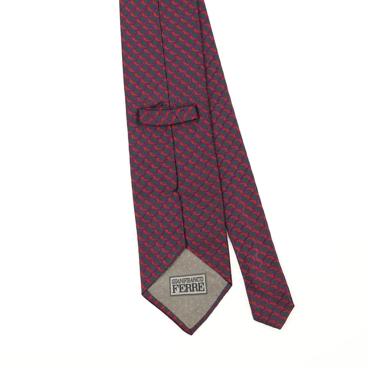 Back Back Detail of Vintage 1990's Gianfranco Ferré Geometric Patterned Tie