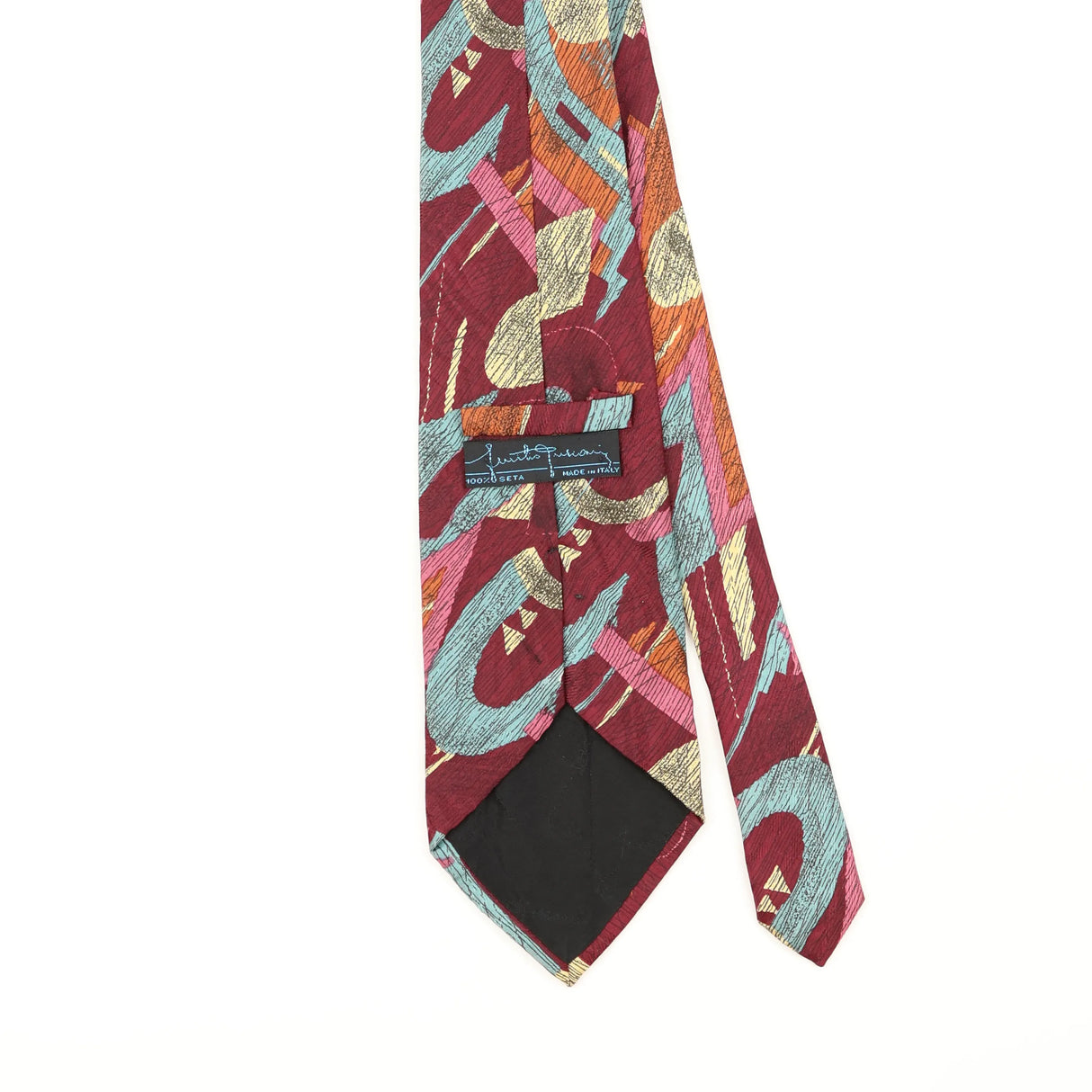Back Detail of Vintage 1990's Abstract Patterned Tie