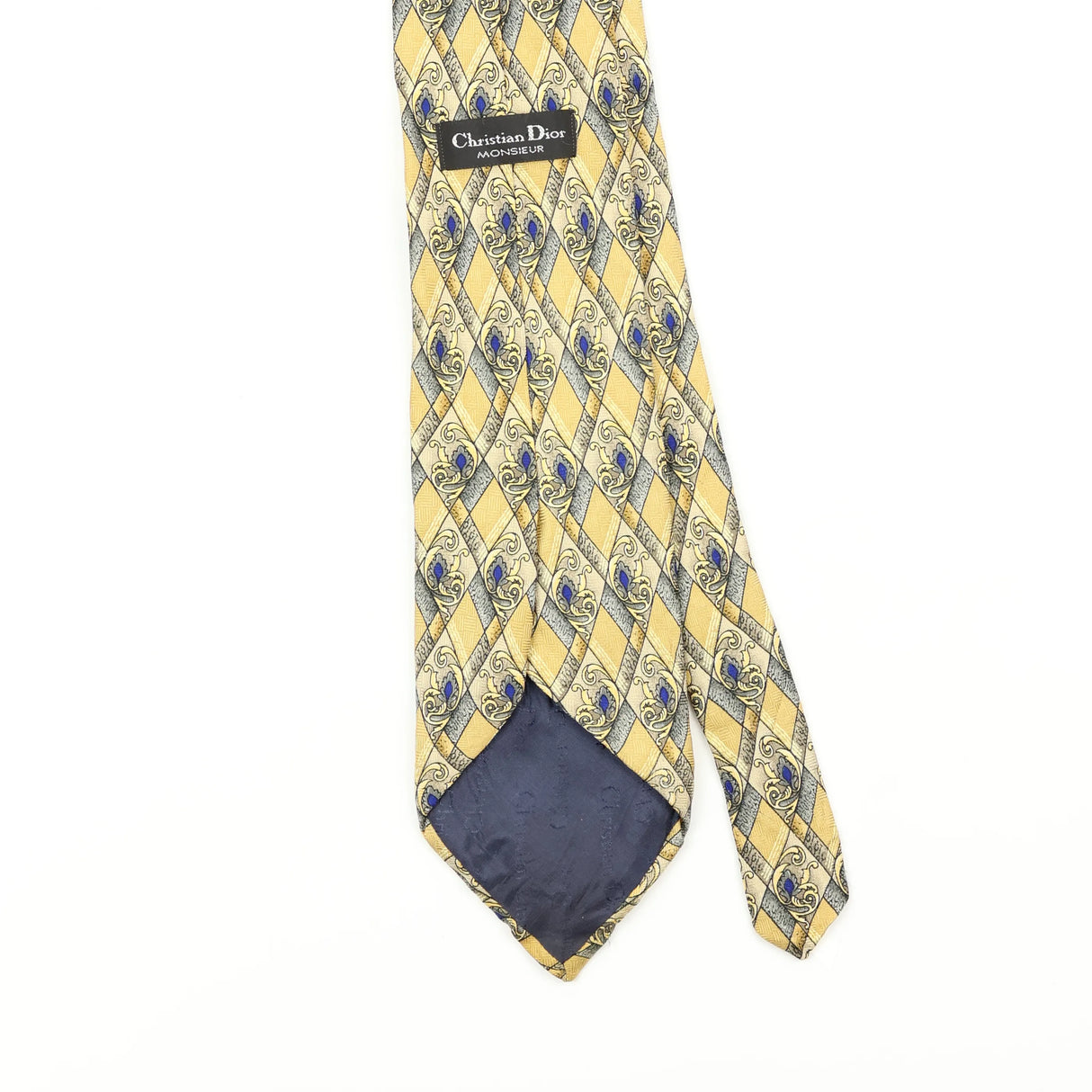 Back Back Detail of Vintage 1990's Christian Dior Geometric Patterned Tie