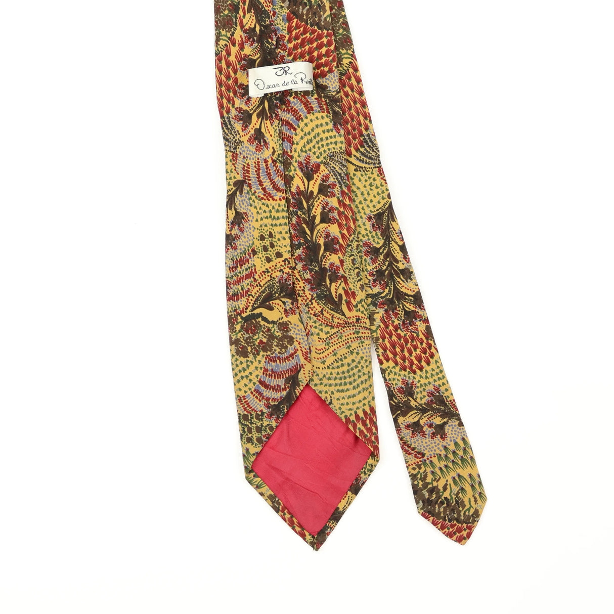 Back Back Detail of Vintage 1990's Oscar De La Renta Abstract Patterned Tie
