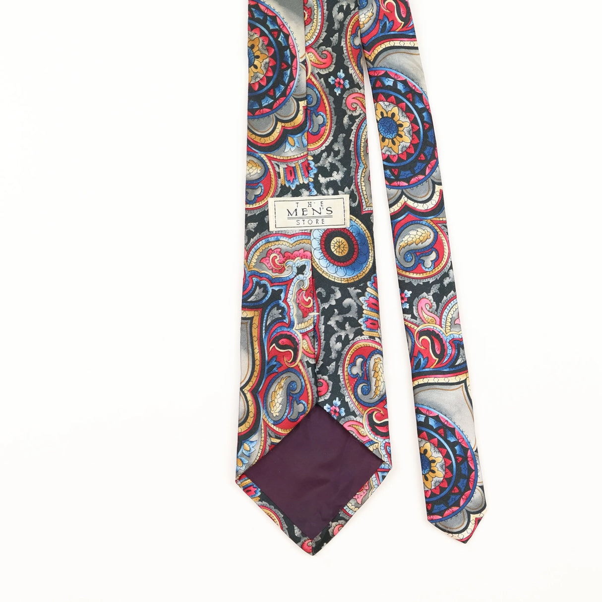 Back Detail of Vintage 1990's Abstract Paisley Patterned Tie