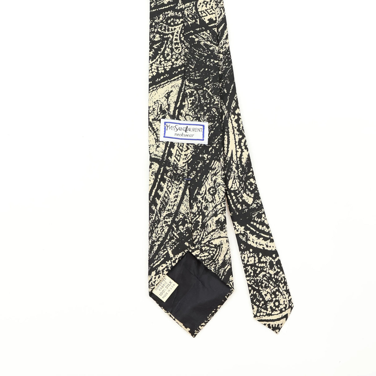 Back Back Detail of Vintage 1990's Yves Saint Laurent Abstract Patterned Tie