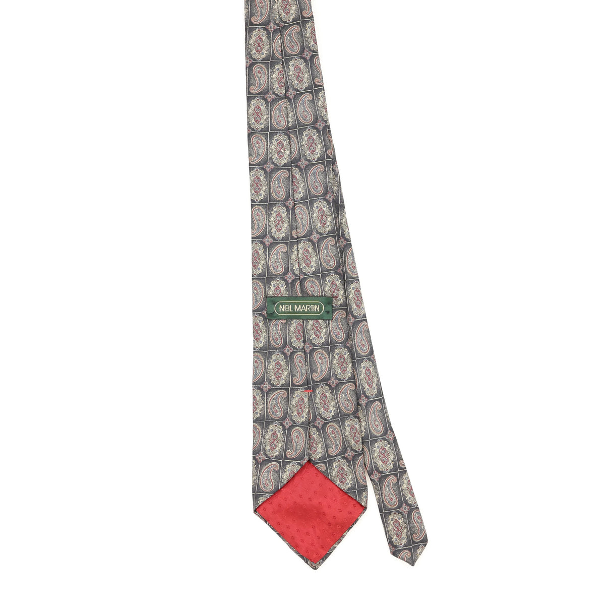 Back Back of Vintage 1990's Paisley Patterned Tie