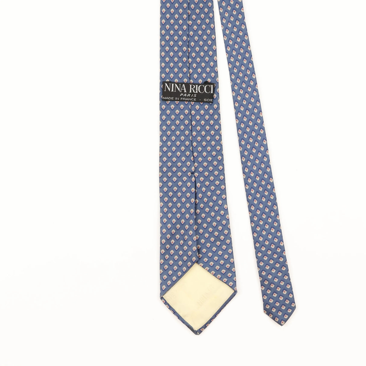 Back Detail of Vintage Nina Ricci Geometric Patterned Tie