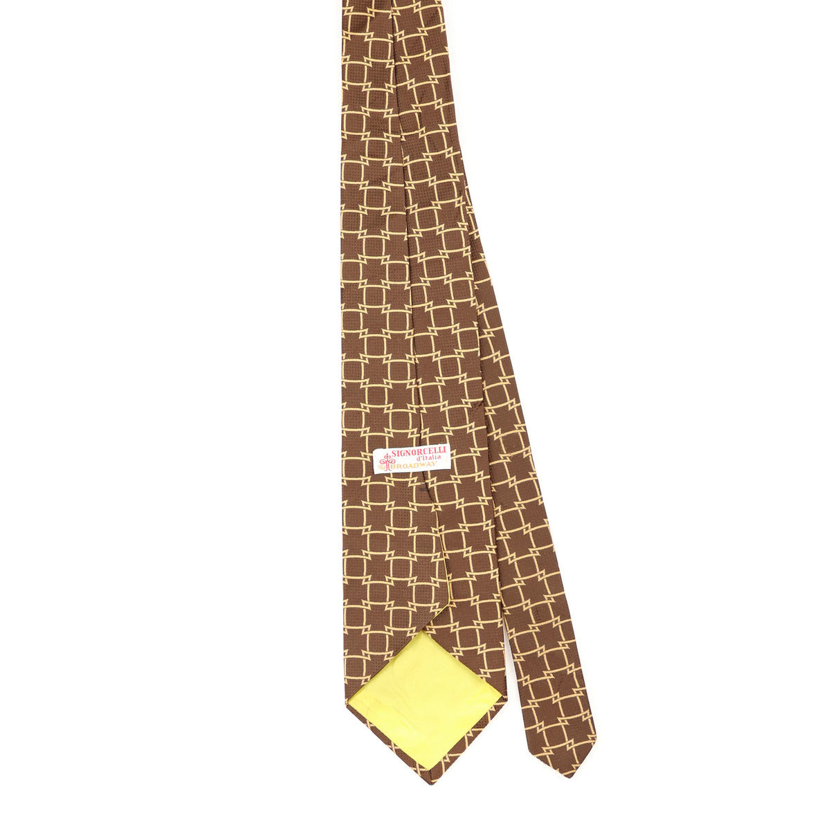 Back Back of Vintage 1980's Geometric Patterned Tie