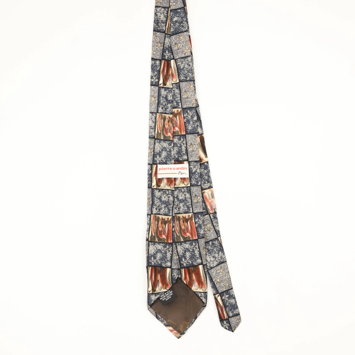 Back Back of Vintage 1990's Pierre Cardin Geometric Patterned Tie