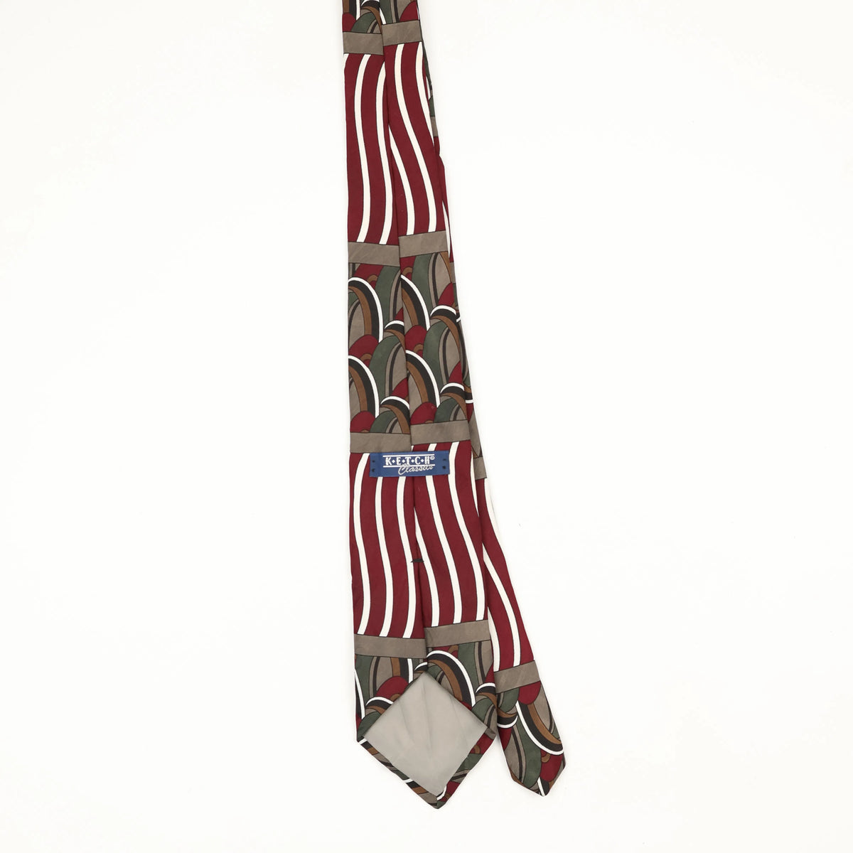 Back Back of Vintage 1990's Ketch Abstract Patterned Tie