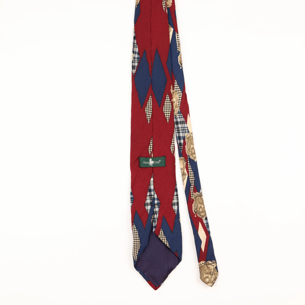 Back of Vintage 1990's Hunt Shield Abstract Patterned Tie