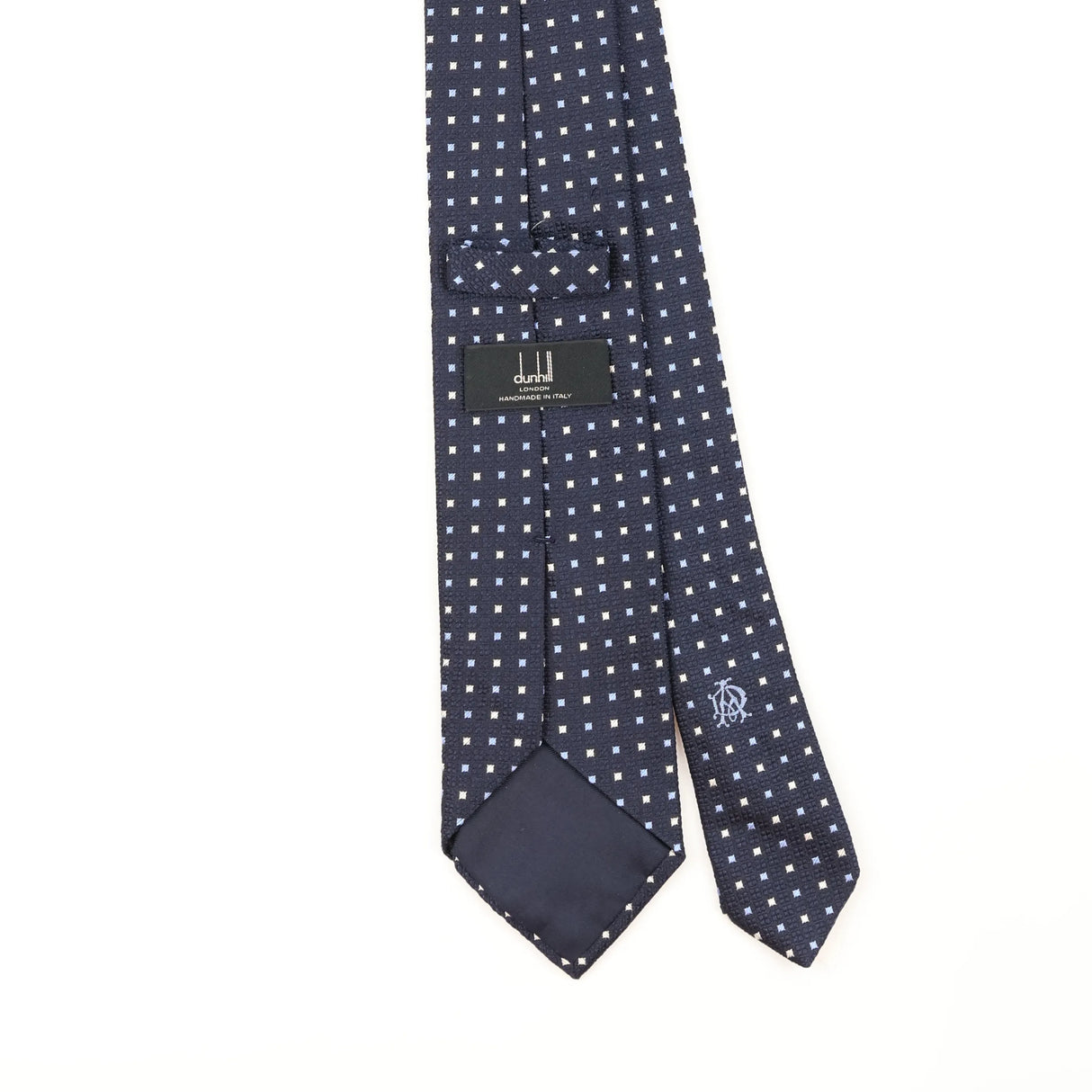 Back Detail of Vintage Dunhill Geometric Patterned Tie