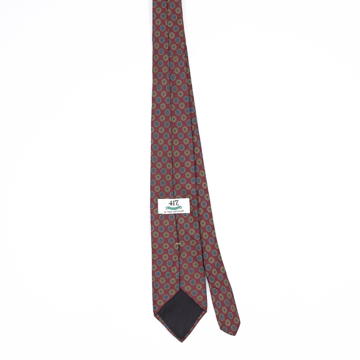 Back Back of Vintage Van Heusen Foulard Geometric Patterned Tie