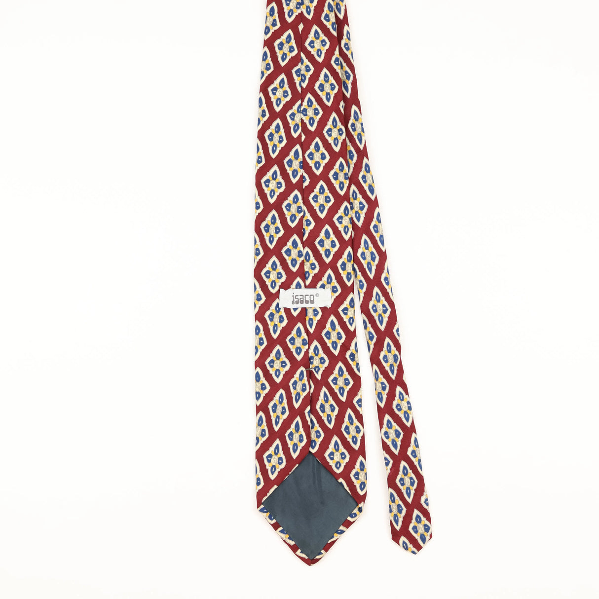 Back of Vintage 1990's Isaco Geometric Patterned Tie