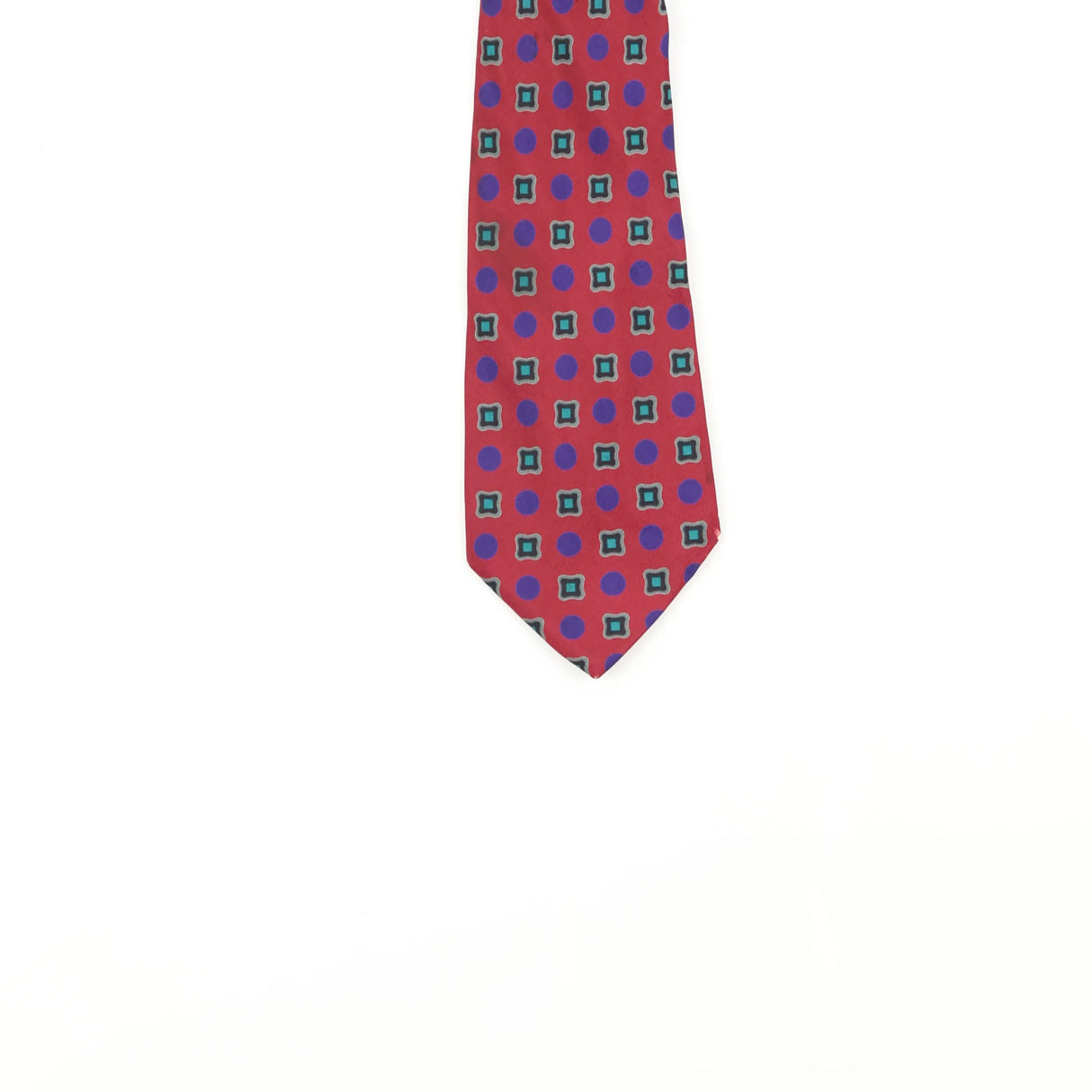 Damage Detail of Vintage 1980's Yves Saint Laurent Geometric Patterned Tie