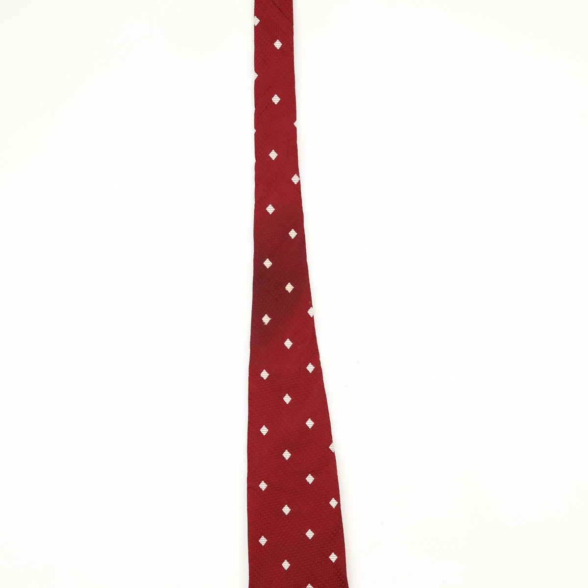 Damage of Vintage 1980's Diamonds Polka Dot Patterned Tie