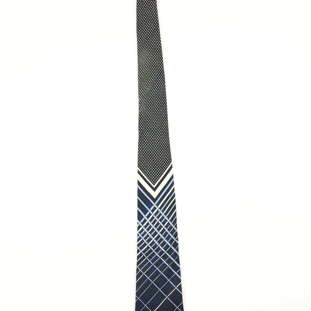 Damage of Vintage 1980's Lanvin Geometric Patterned Tie