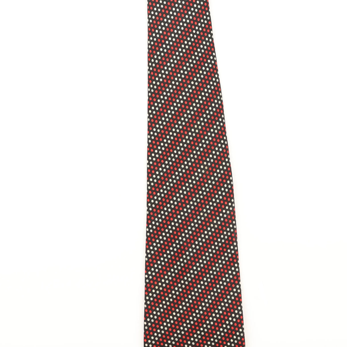 Damage Detail of Vintage 1980's Polka Dot Patterned Tie