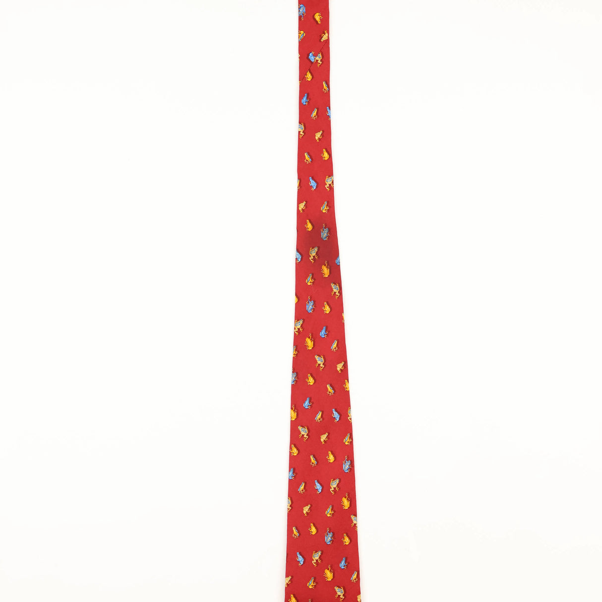 Damage of Vintage 1990's Brooks Brothers Frog Animal Print Patterned Tie