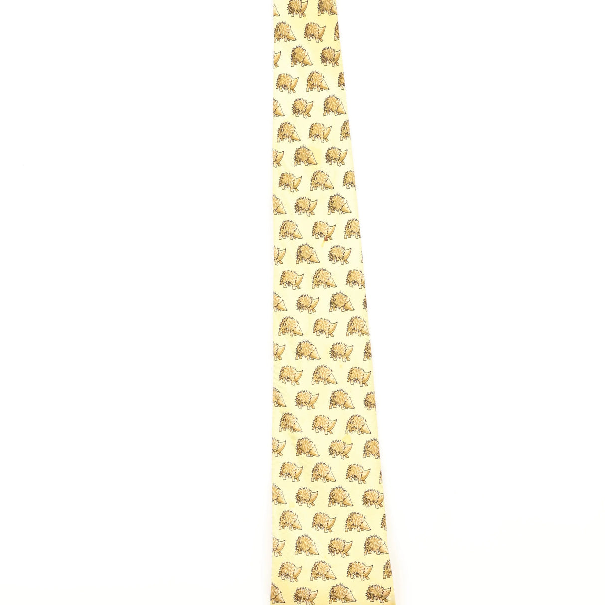 Damage Detail of Vintage 1990's Jonelle Hedgehog Animal Print Patterned Tie
