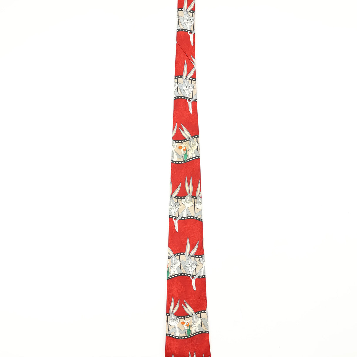 Damage of Vintage 1990's Looney Tunes Bugs Bunny Cartoon Patterned Tie