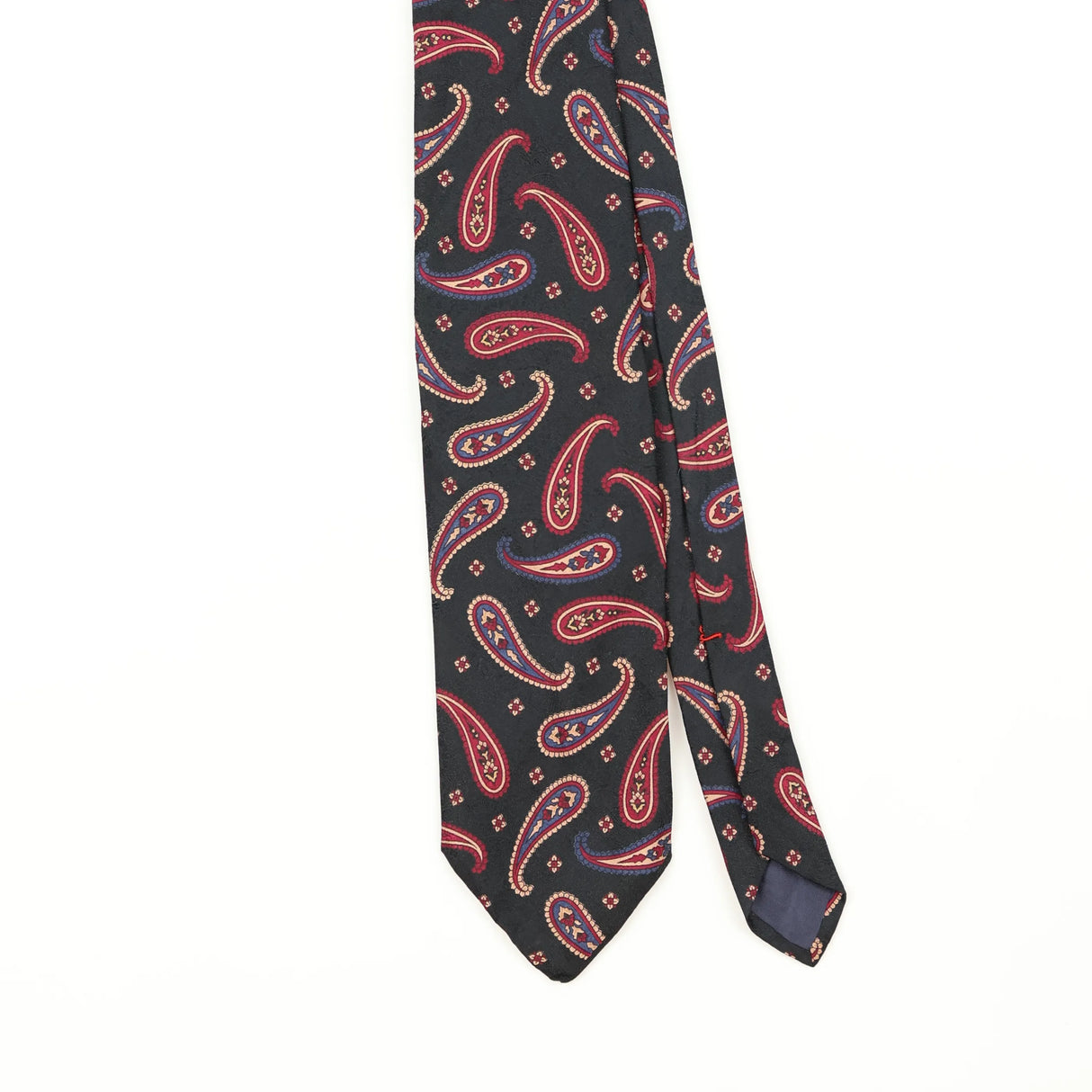 Front Front Detail of Vintage 1990's U.S. Polo Assn. Paisley Patterned Tie