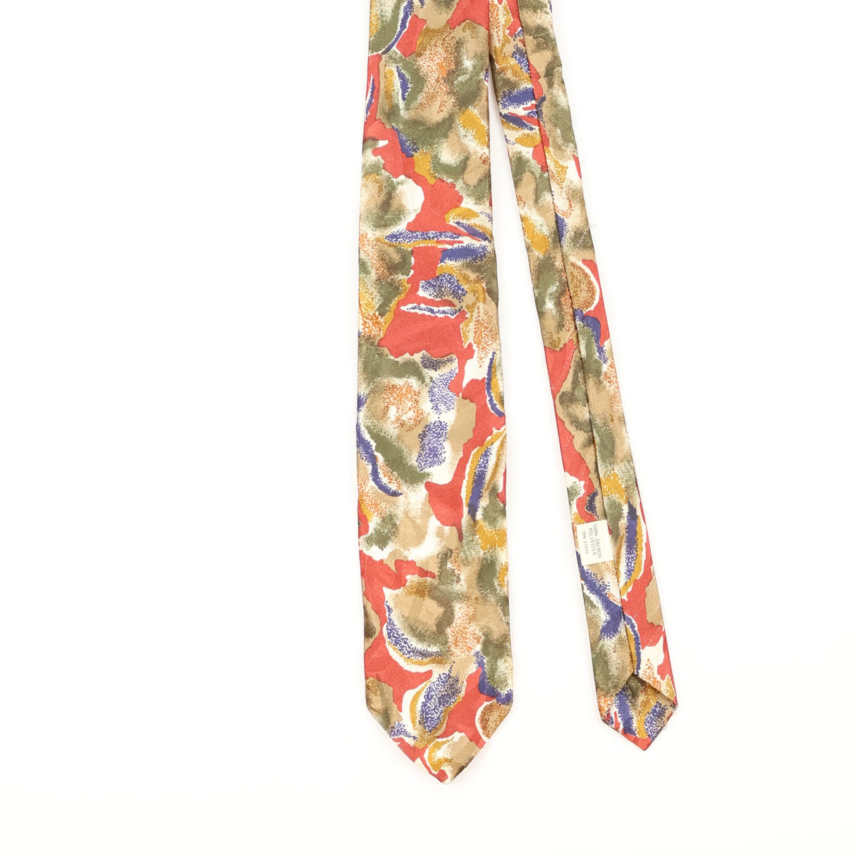 Front Detail of Vintage 1980's Floral Patterned Tie