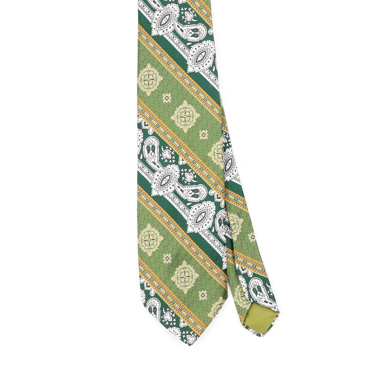 Front Front Detail of Vintage 1980's Wembley Geometric Patterned Tie