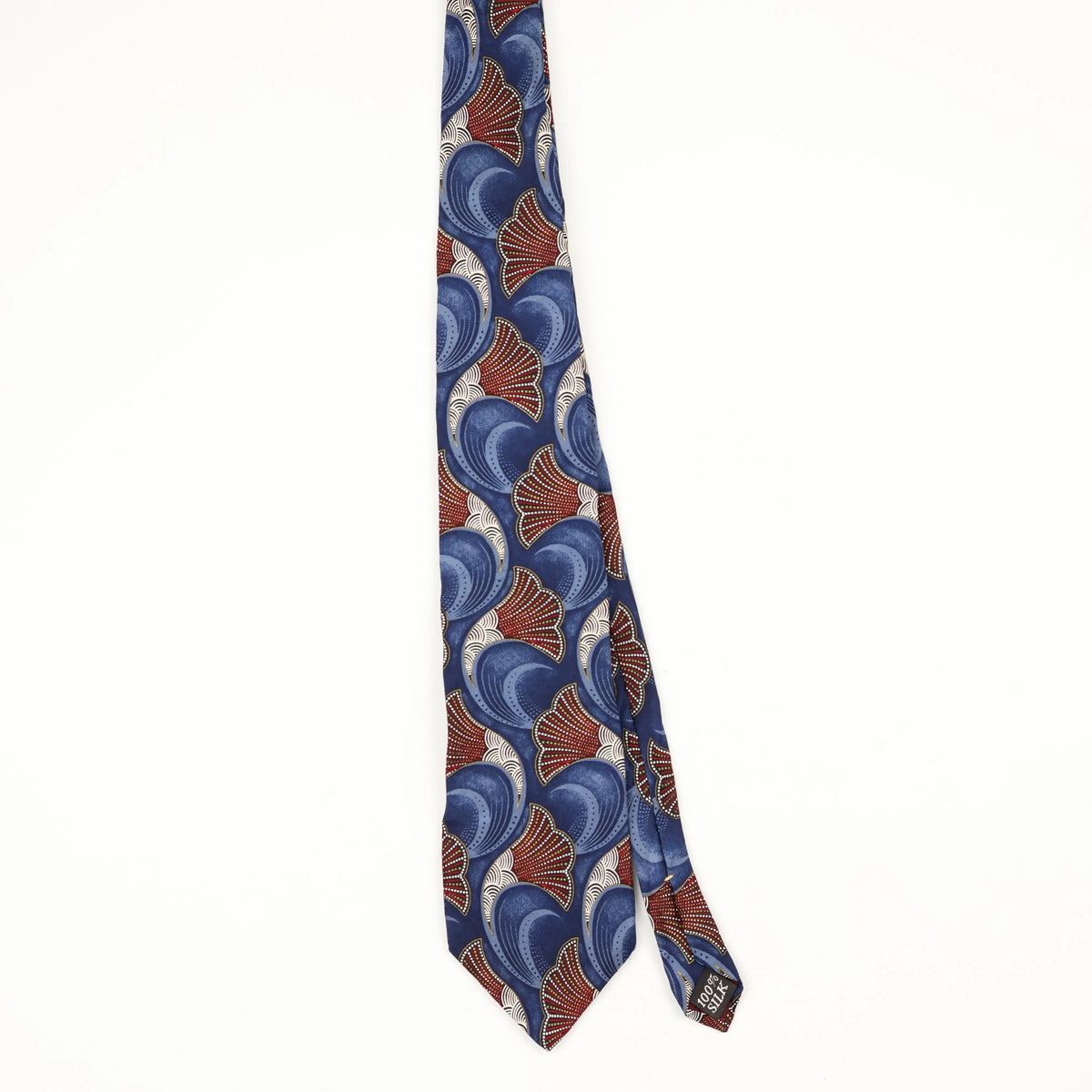 Front Front of Vintage 1990's Evan Picone Shells Abstract Patterned Tie