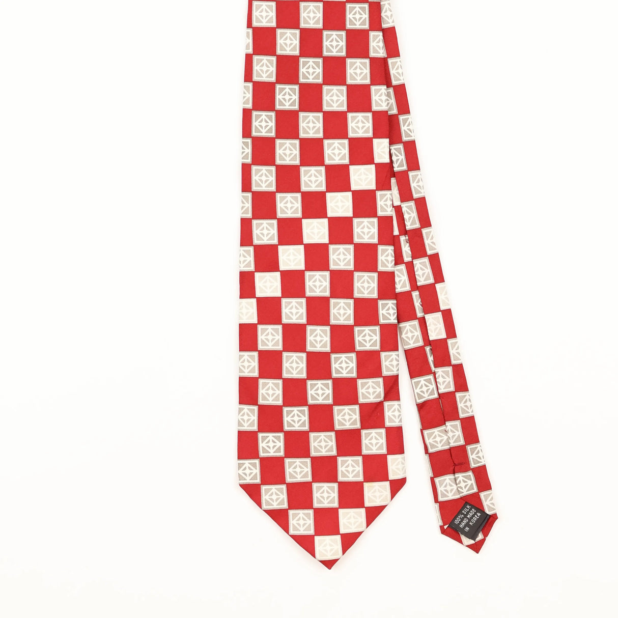 Front Detail of Vintage 1990's Geometric Patterned Tie