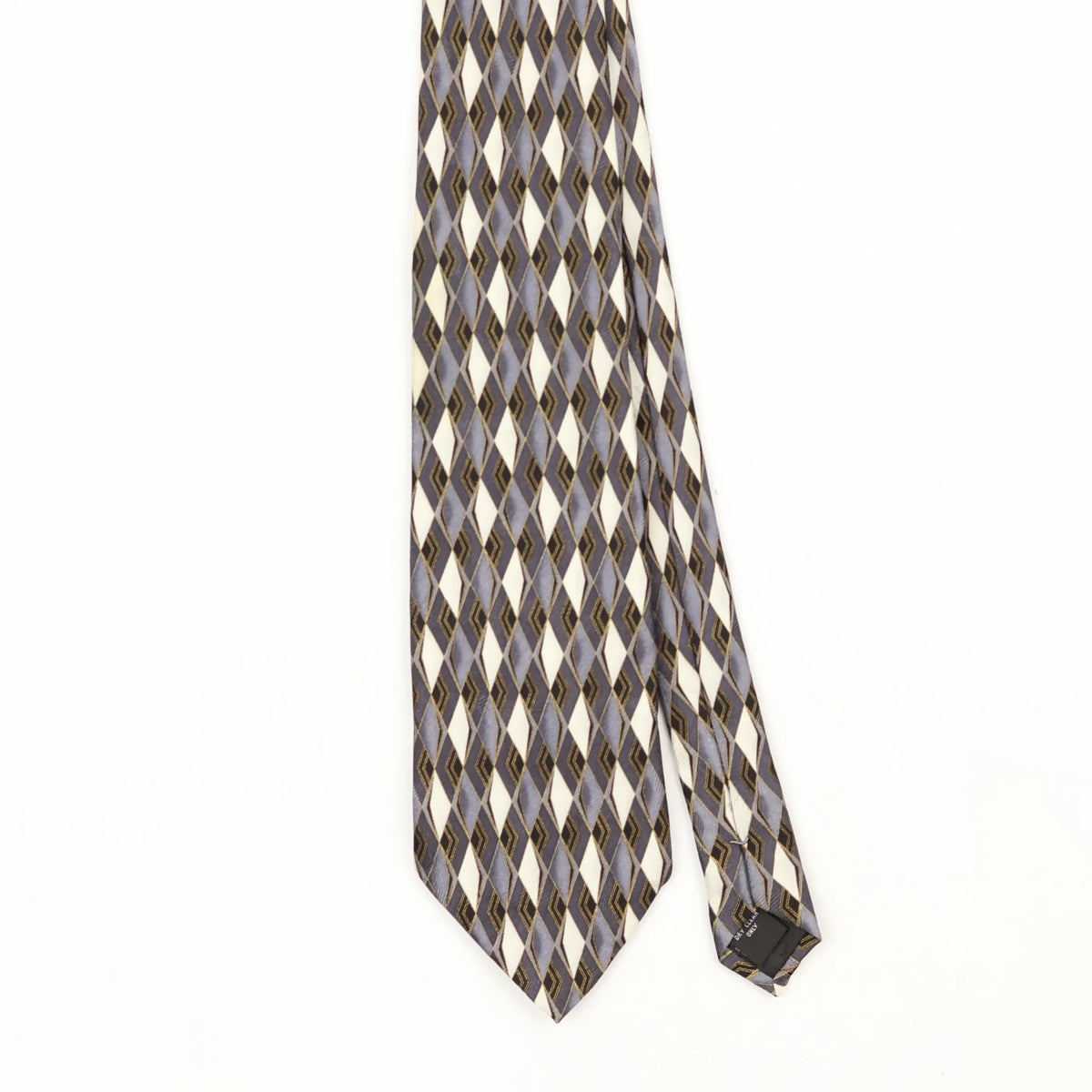 Front Front Detail of Vintage 1990's Pierre Cardin Diamonds Geometric Patterned Tie