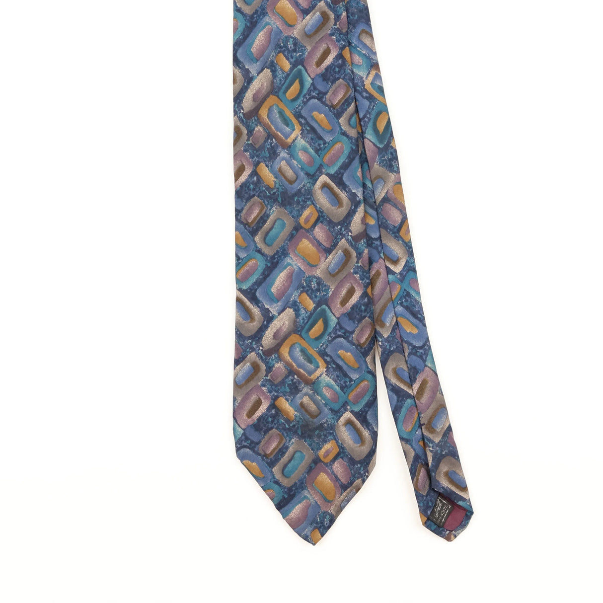 Front Detail of Vintage 1990's Surrey Geometric Patterned Tie