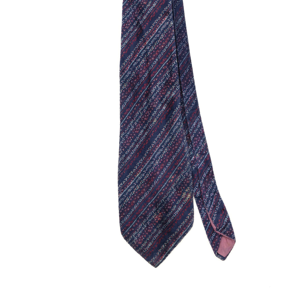 Front Front Detail of Vintage 1980's Pierre Cardin Striped Patterned Tie