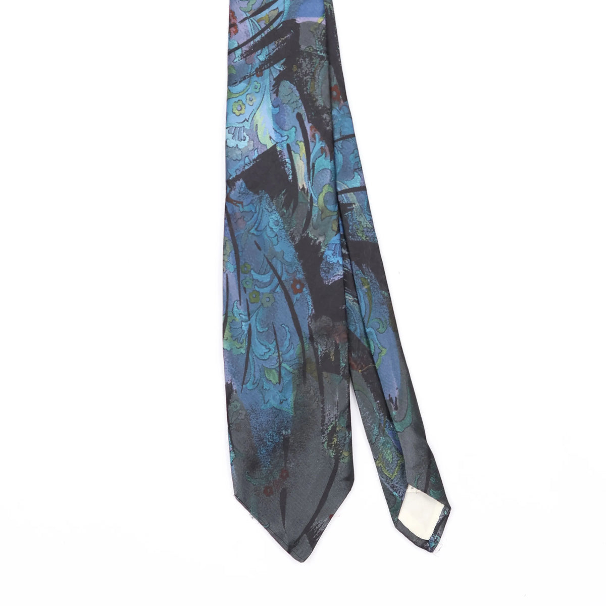Front Front Detail of Vintage 1990's Oscar De La Renta Abstract Patterned Tie