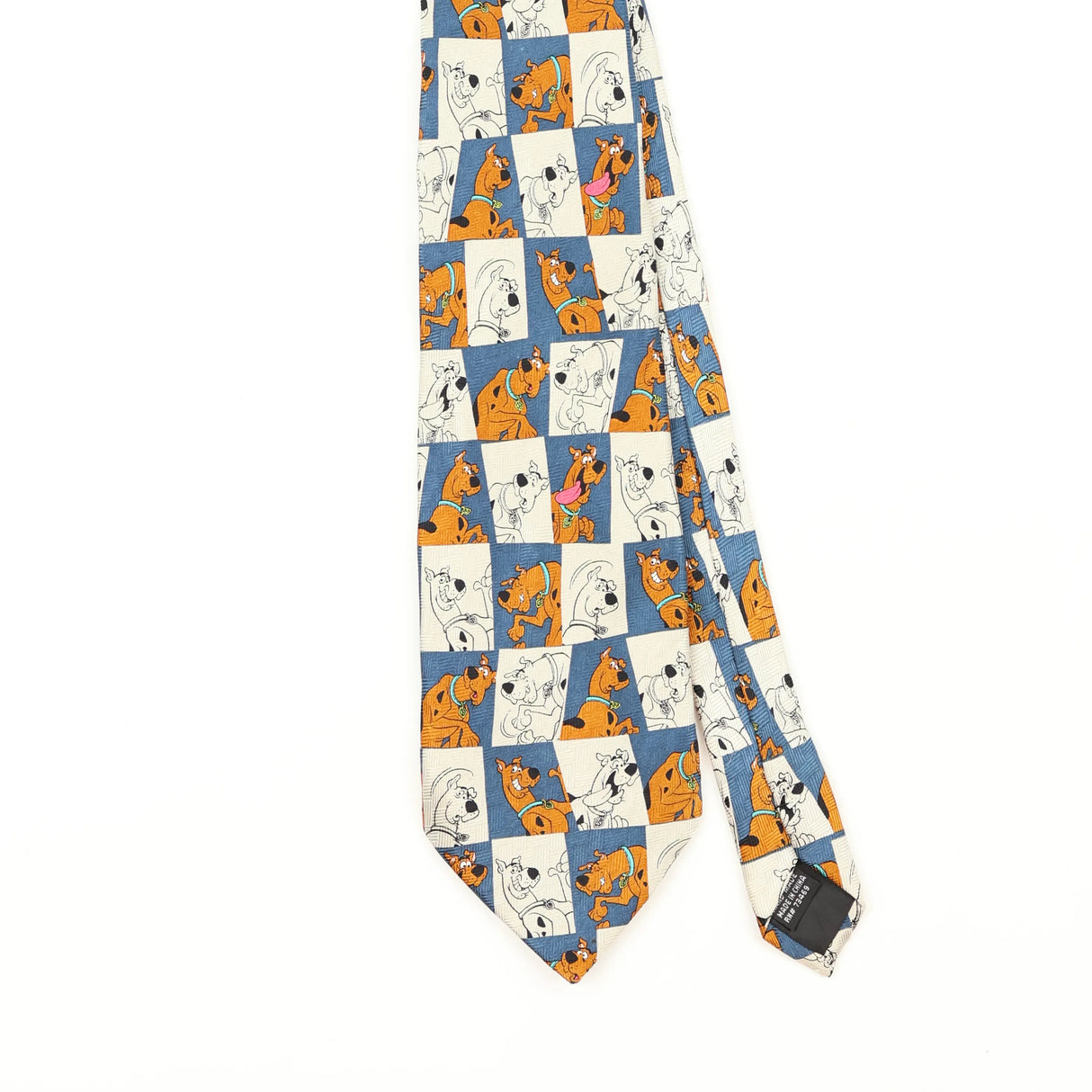 Front Front Detail of Vintage Scooby Doo Cartoon Patterned Tie