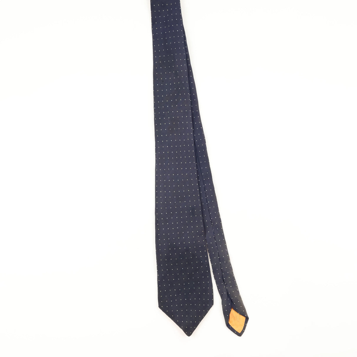 Front of Vintage 1990's Christian Dior Polka Dot Patterned Tie