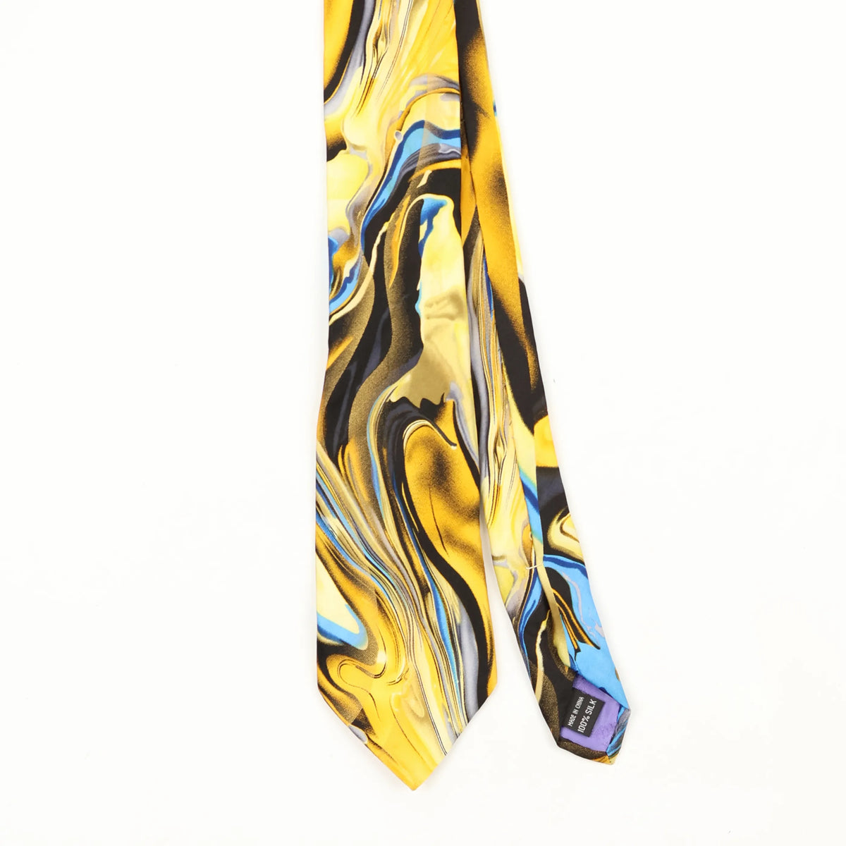 Front Front Detail of Vintage Jerry Garcia Urban Cat Ghost Abstract Patterned Tie