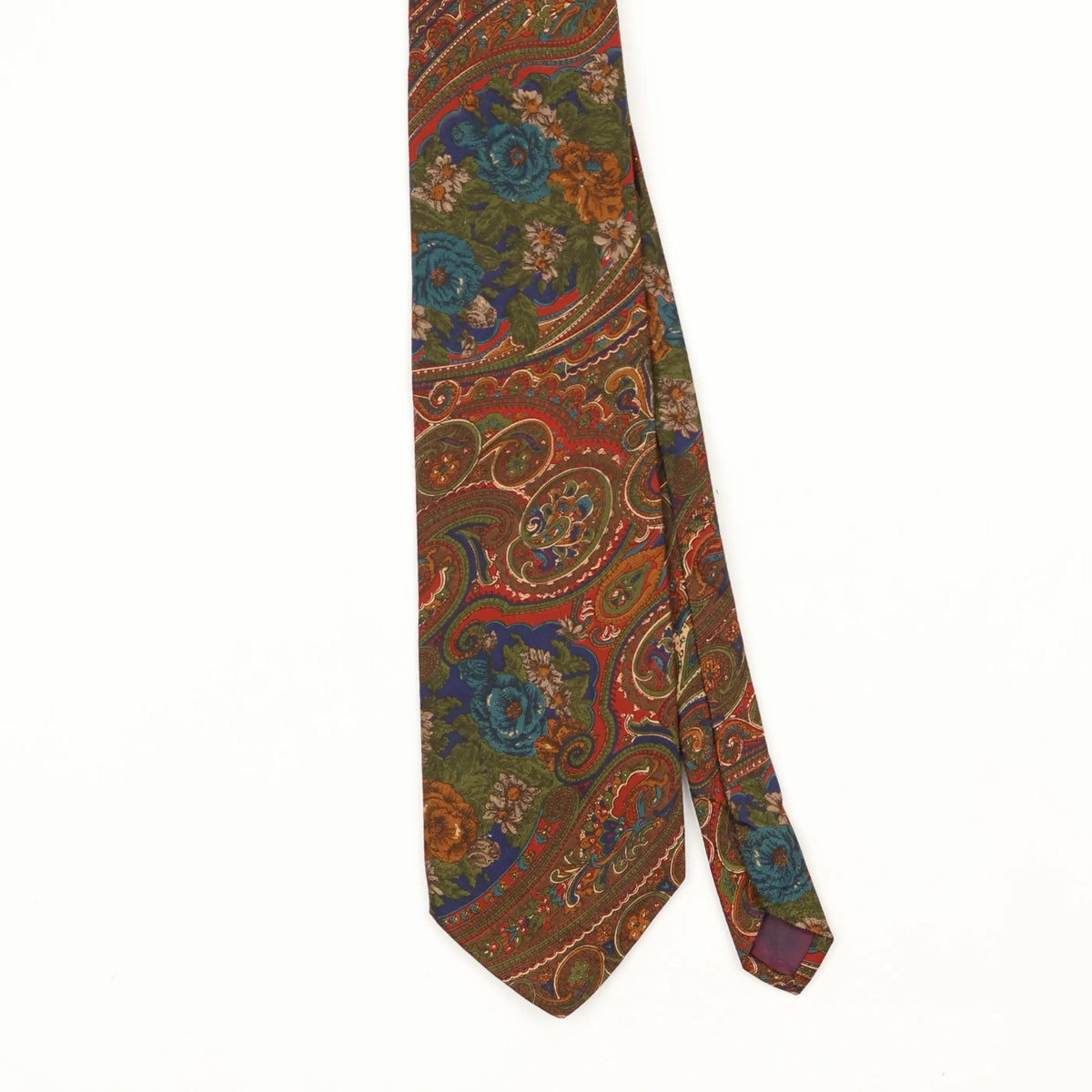 Front Front Detail of Vintage 1990's Boston Traders Paisley Patterned Tie