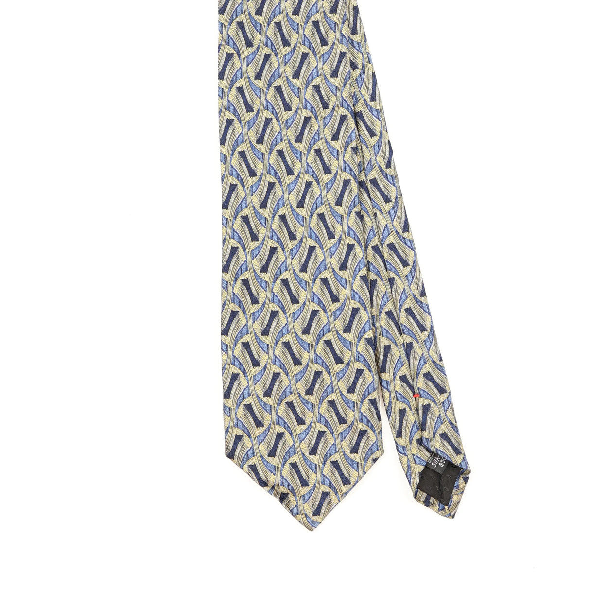 Front Front Detail of Vintage 1990's Geometric Patterned Tie