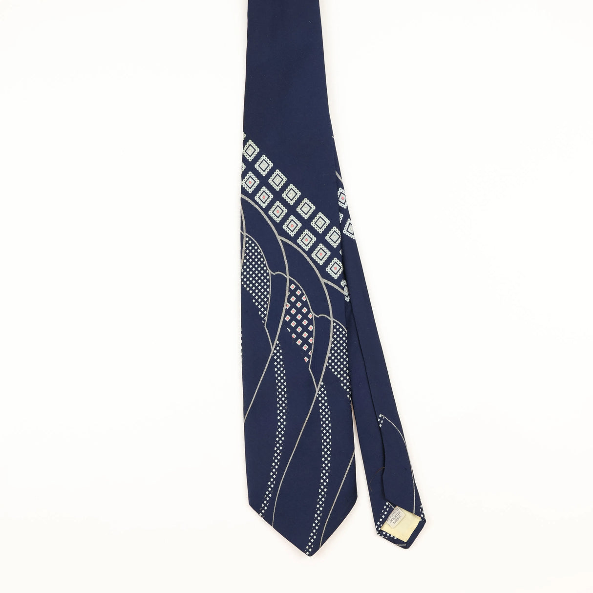 Front of Vintage 1970's Beau Brummell Geometric Patterned Tie