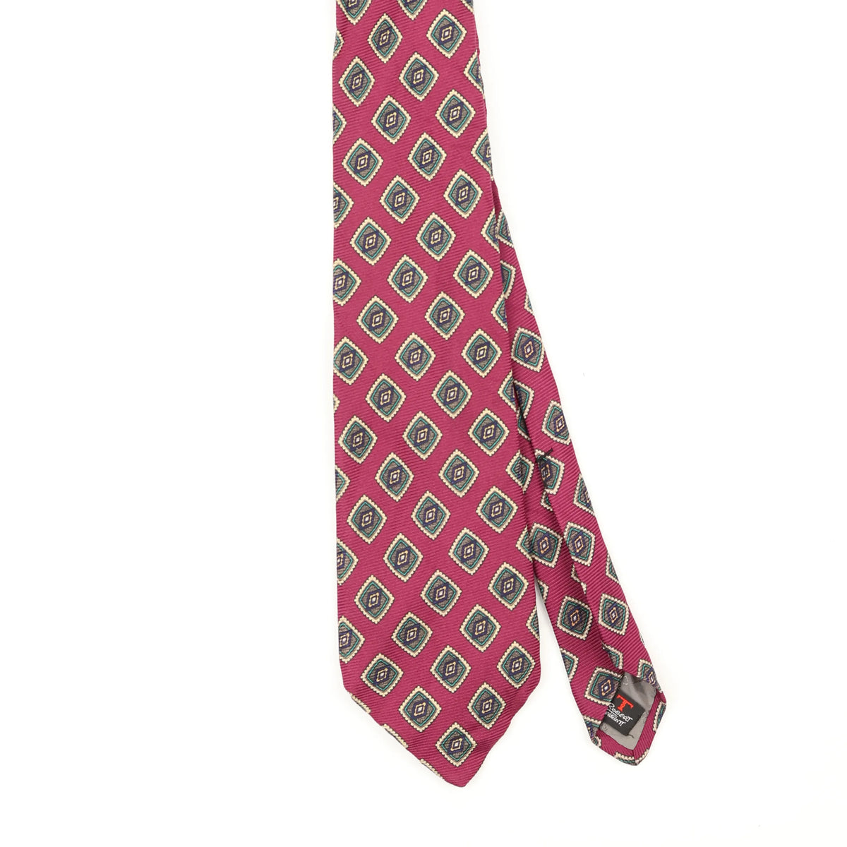 Front Front Detail of Vintage 1990's Robert Talbott Geometric Patterned Tie