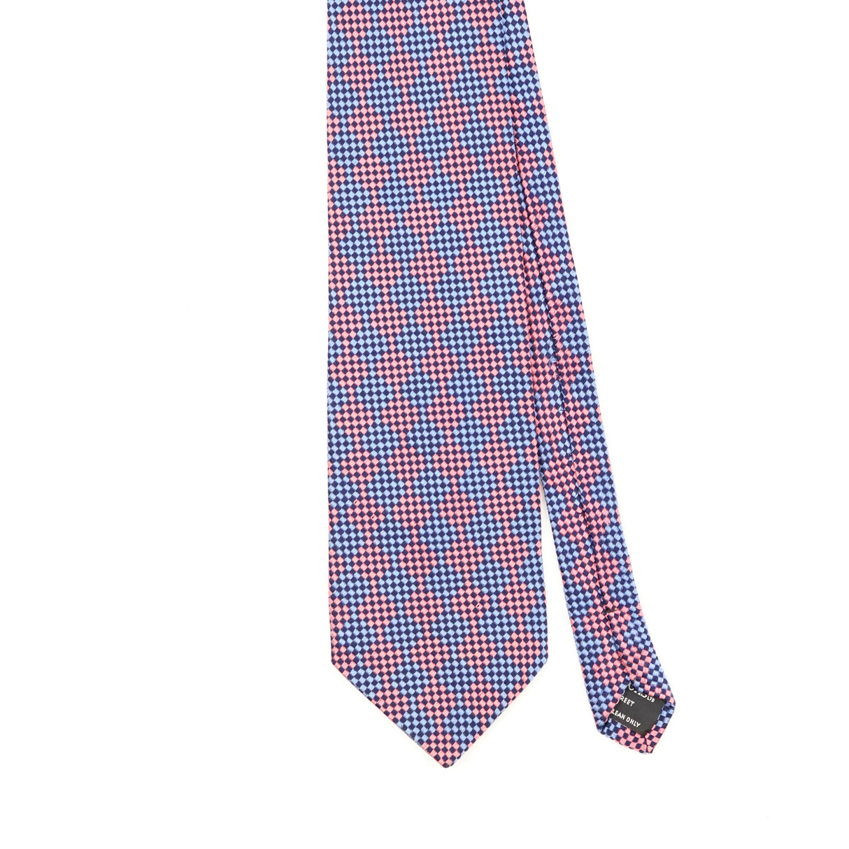 Front Front Detail of Vintage 1990's T.M. Lewin Houndstooth Patterned Tie