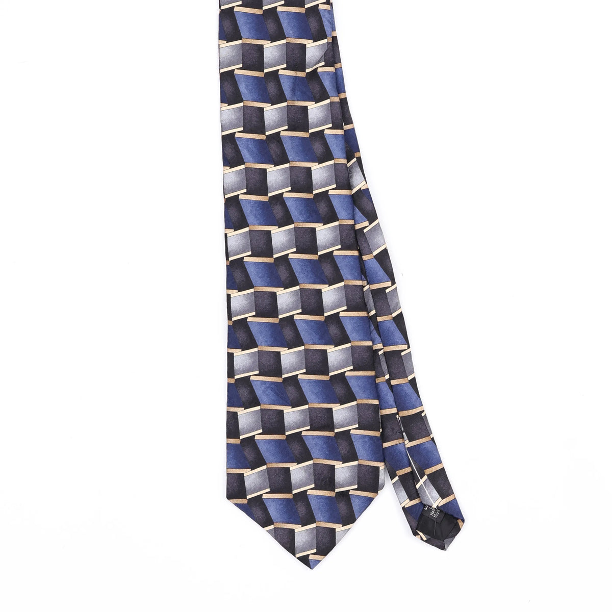 Front Front Detail of Vintage 1990's Van Heusen Geometric Patterned Tie