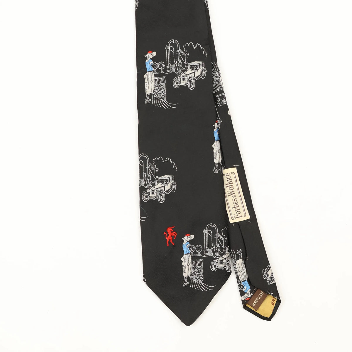 Front Front Detail of Vintage 1980's Sketch Abstract Patterned Tie