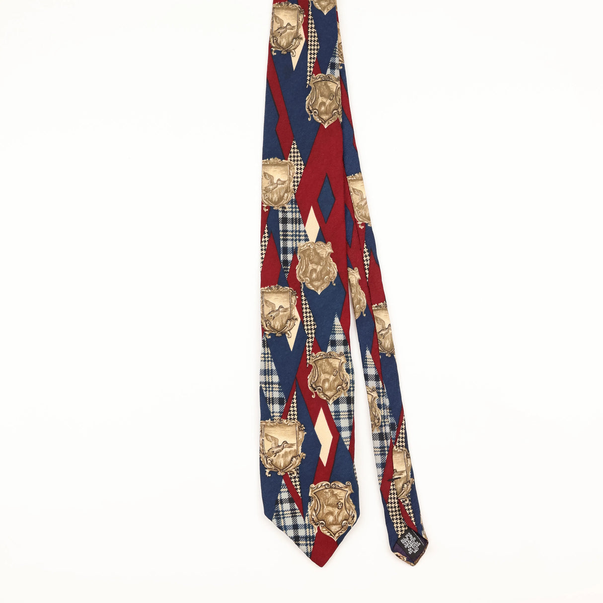 Front of Vintage 1990's Hunt Shield Abstract Patterned Tie