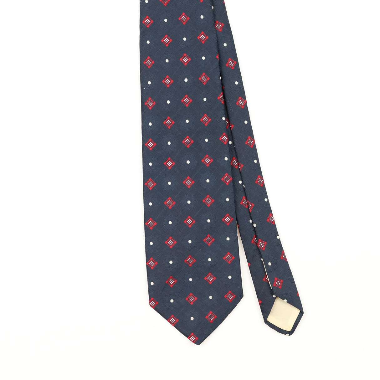 Front Detail of Vintage 1980's Geometric Patterned Tie