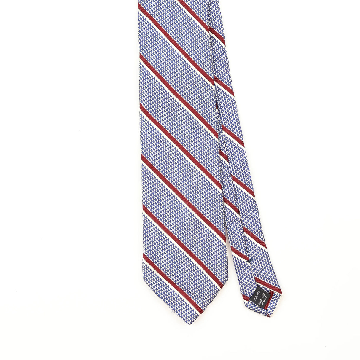 Front Front Detail of Vintage 1990's Jos. A. Bank Striped Patterned Tie